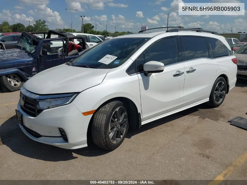 2024 Honda Odyssey Elite VIN: 5FNRL6H96RB005903 Lot: 40403753