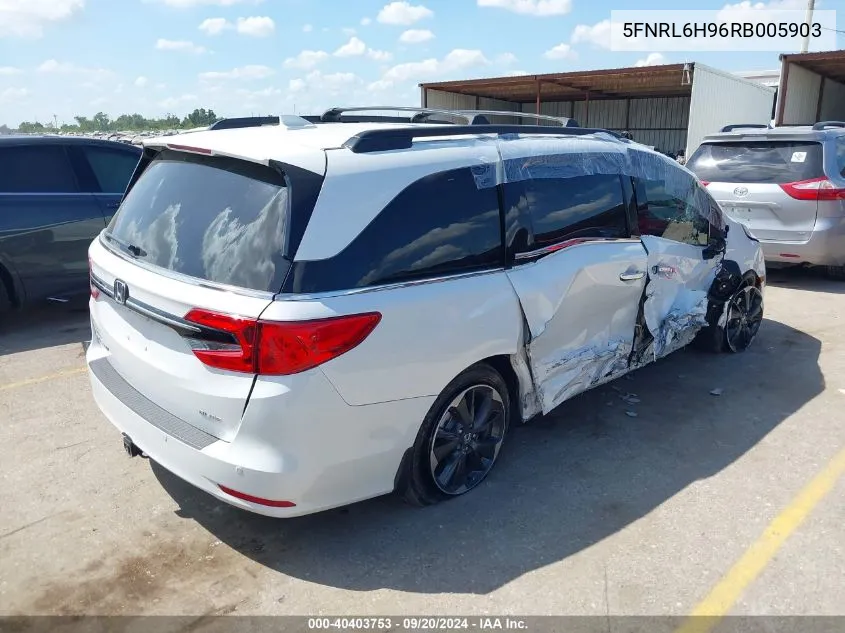 2024 Honda Odyssey Elite VIN: 5FNRL6H96RB005903 Lot: 40403753