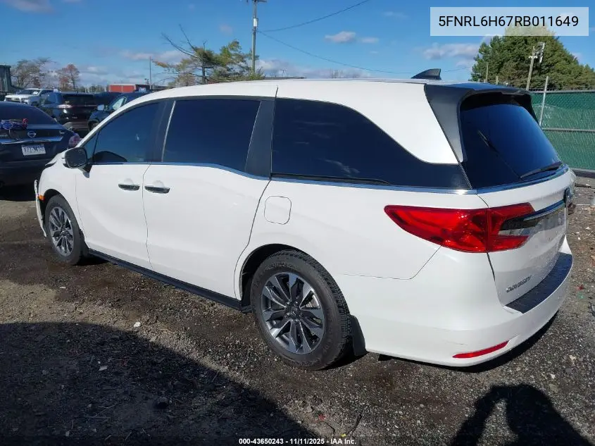 5FNRL6H67RB011649 2024 Honda Odyssey Ex-L