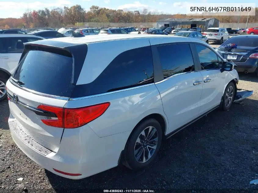 5FNRL6H67RB011649 2024 Honda Odyssey Ex-L