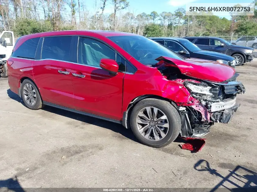5FNRL6H6XRB072753 2024 Honda Odyssey Ex-L