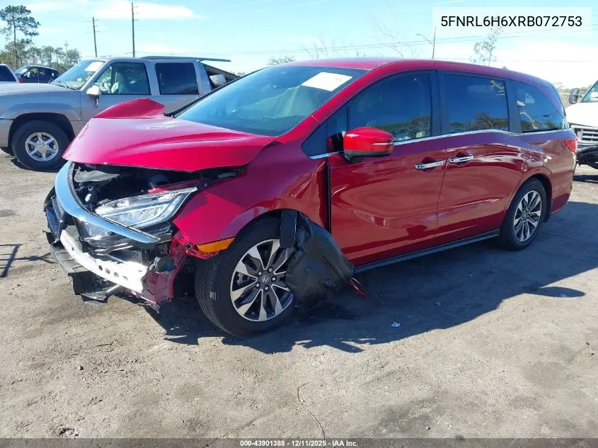 5FNRL6H6XRB072753 2024 Honda Odyssey Ex-L