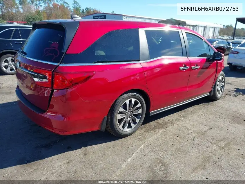 5FNRL6H6XRB072753 2024 Honda Odyssey Ex-L