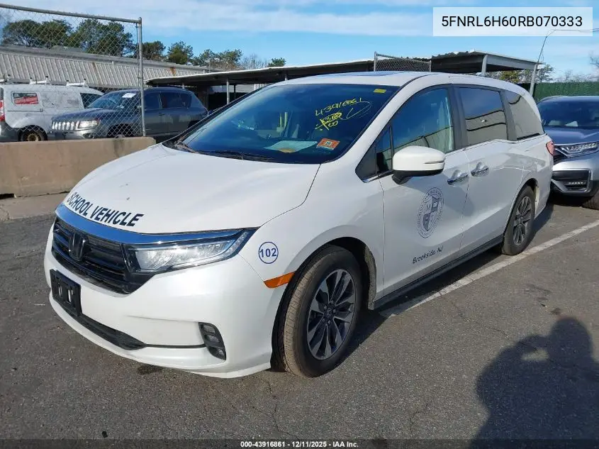 5FNRL6H60RB070333 2024 Honda Odyssey Ex-L