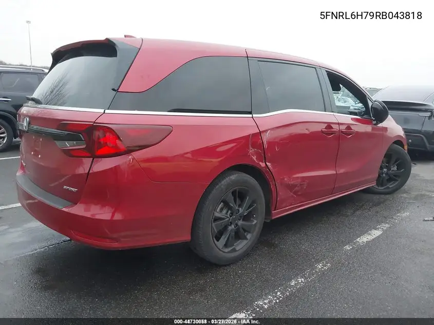 5FNRL6H79RB043818 2024 Honda Odyssey Sport