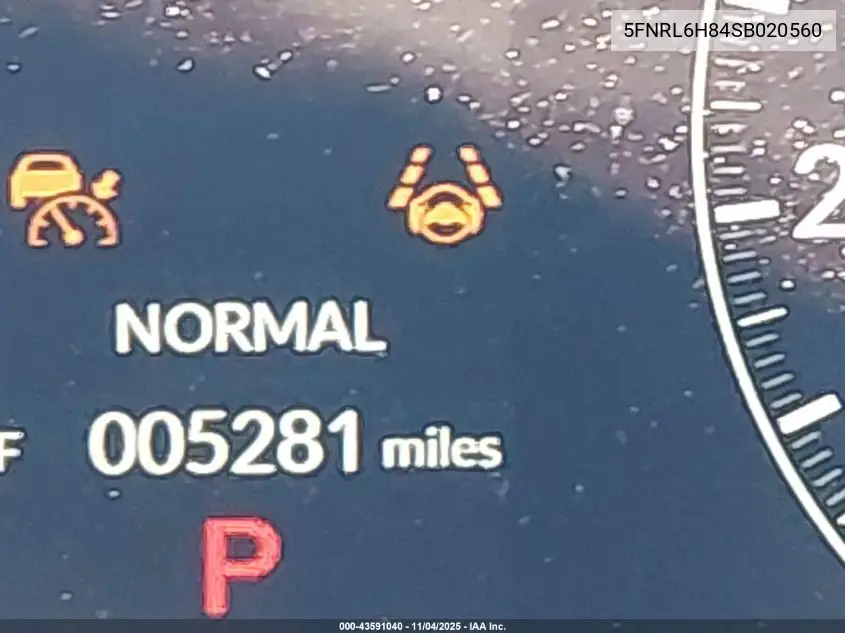 5FNRL6H84SB020560 2025 Honda Odyssey Touring