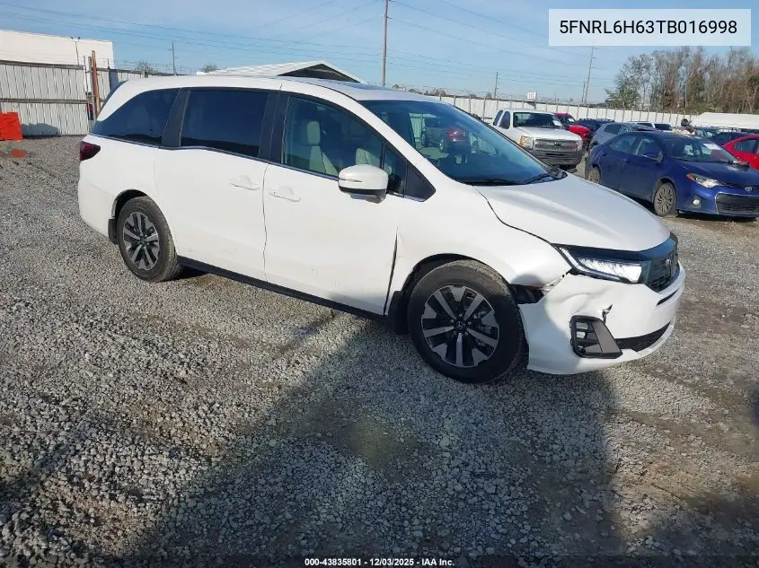 5FNRL6H63TB016998 2026 Honda Odyssey Ex-L