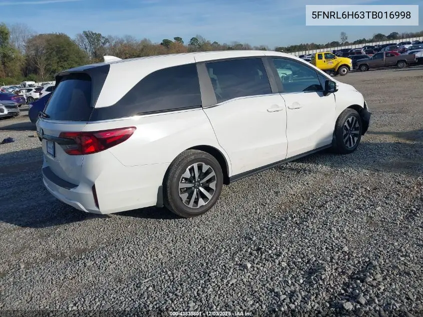 5FNRL6H63TB016998 2026 Honda Odyssey Ex-L