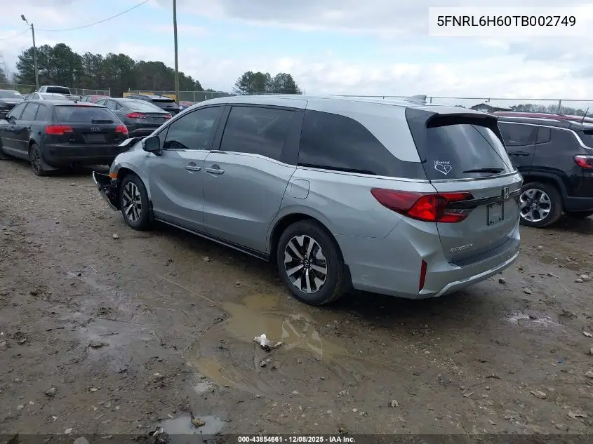 5FNRL6H60TB002749 2026 Honda Odyssey Ex-L