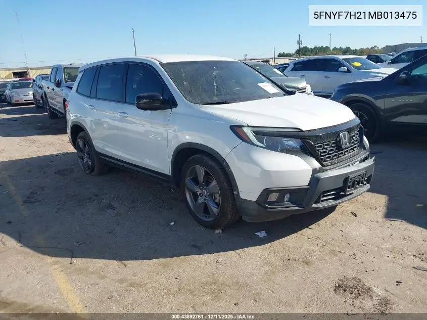 5FNYF7H21MB013475 2021 Honda Passport 2Wd Sport