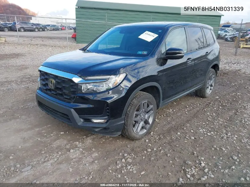 5FNYF8H54NB031339 2022 Honda Passport Awd Ex-L