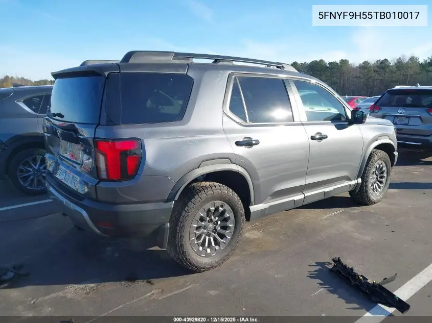 5FNYF9H55TB010017 2026 Honda Passport Awd Trailsport/Awd Trailsport Blackout