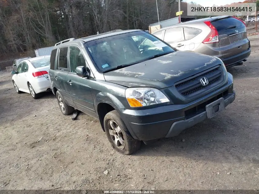 2HKYF18583H546415 2003 Honda Pilot Ex-L
