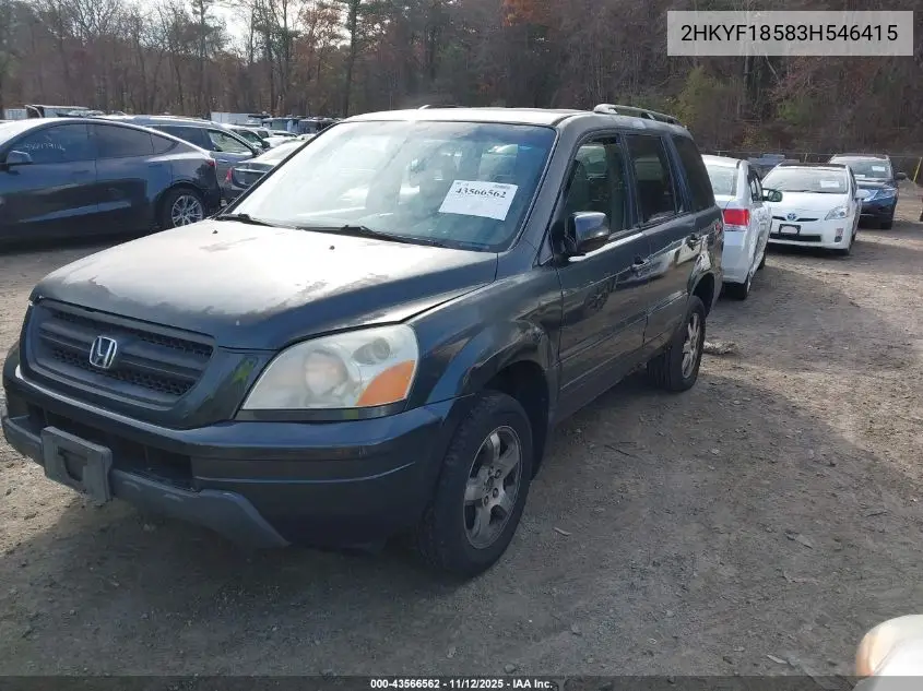 2HKYF18583H546415 2003 Honda Pilot Ex-L