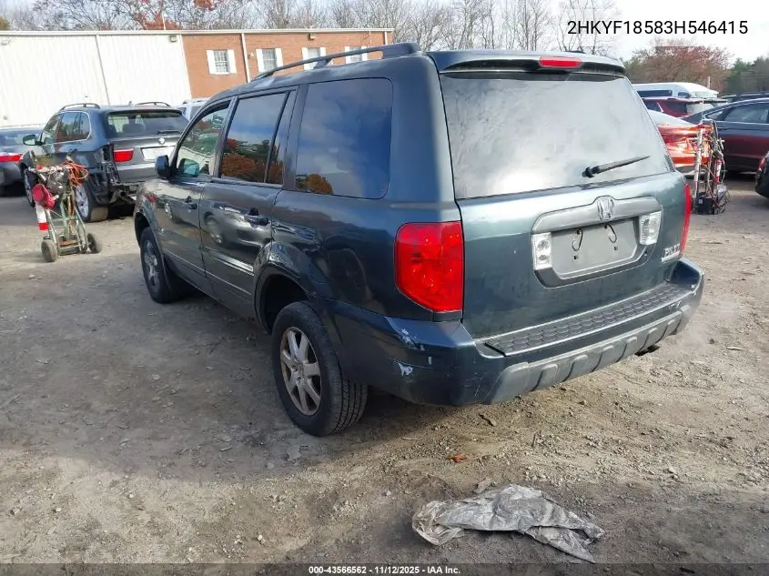 2HKYF18583H546415 2003 Honda Pilot Ex-L