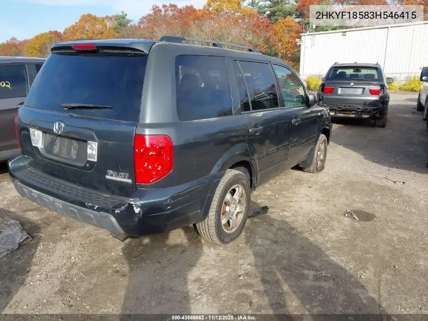2HKYF18583H546415 2003 Honda Pilot Ex-L