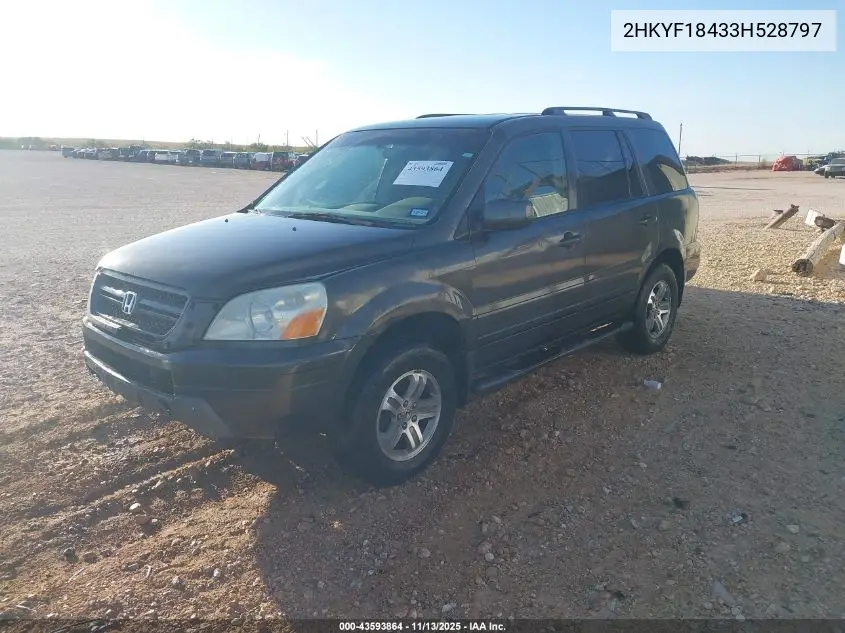 2HKYF18433H528797 2003 Honda Pilot Ex