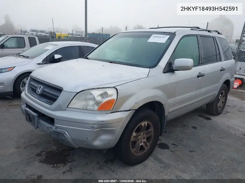 2HKYF18493H542591 2003 Honda Pilot Ex