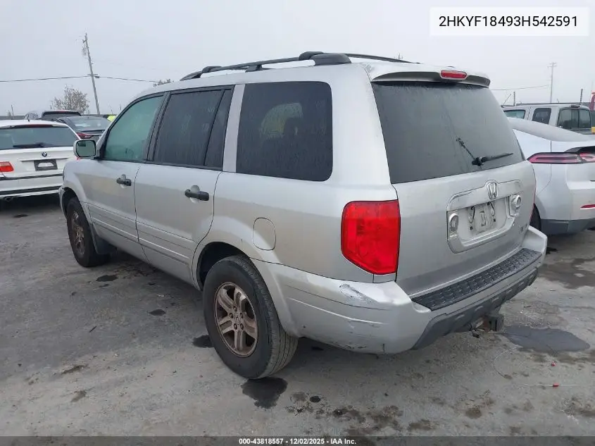 2HKYF18493H542591 2003 Honda Pilot Ex
