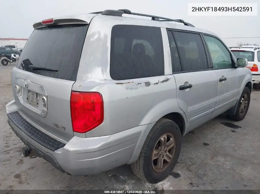 2HKYF18493H542591 2003 Honda Pilot Ex
