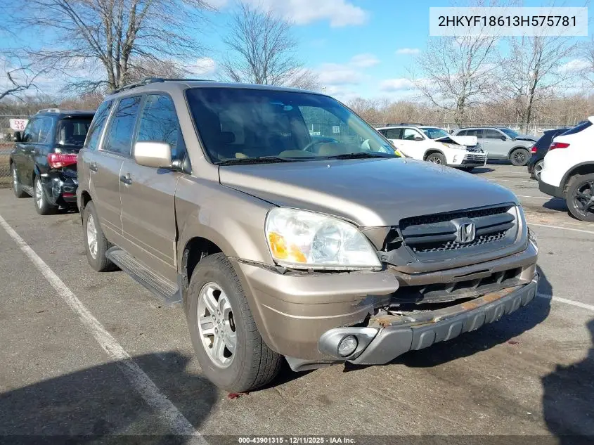 2HKYF18613H575781 2003 Honda Pilot Ex-L