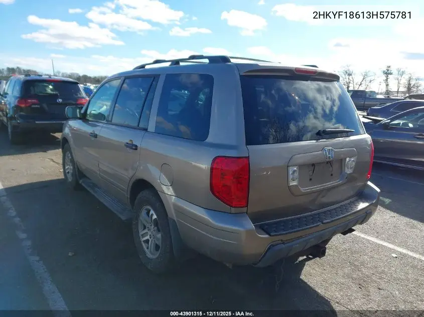 2HKYF18613H575781 2003 Honda Pilot Ex-L