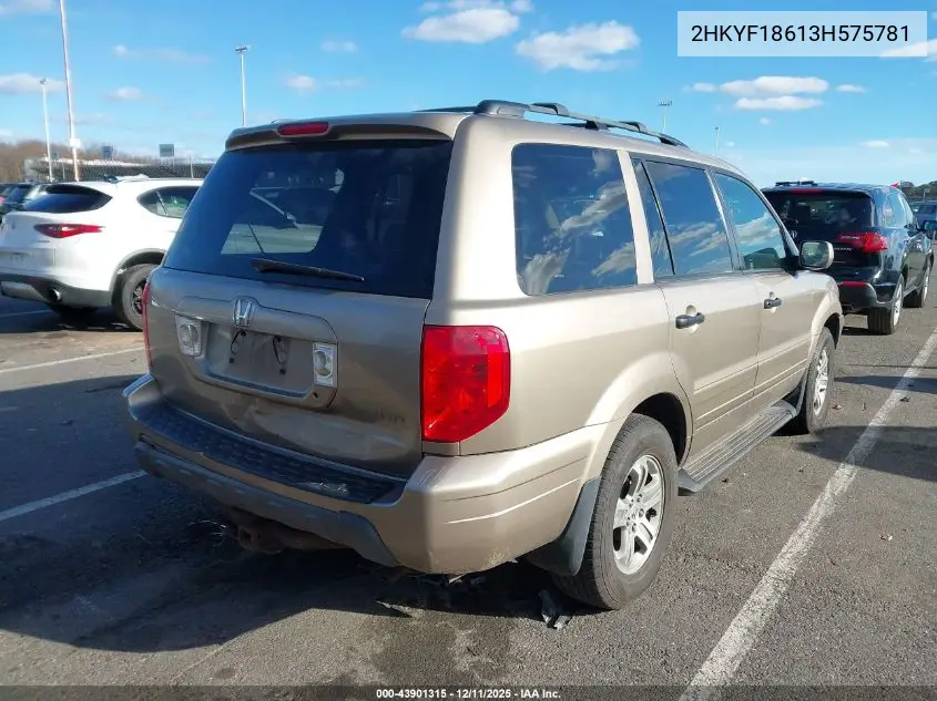 2HKYF18613H575781 2003 Honda Pilot Ex-L