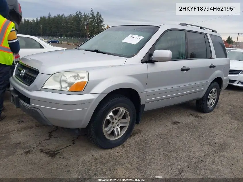 2HKYF18794H621951 2004 Honda Pilot Ex-L