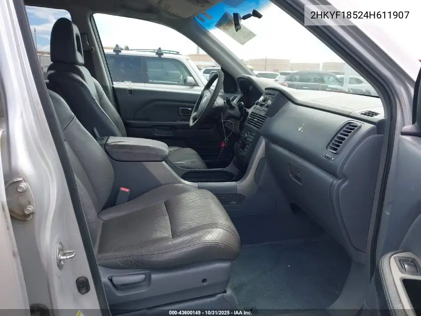 2HKYF18524H611907 2004 Honda Pilot Ex-L