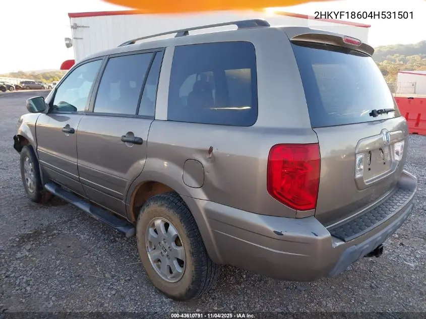 2HKYF18604H531501 2004 Honda Pilot Ex-L