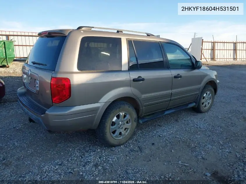 2HKYF18604H531501 2004 Honda Pilot Ex-L