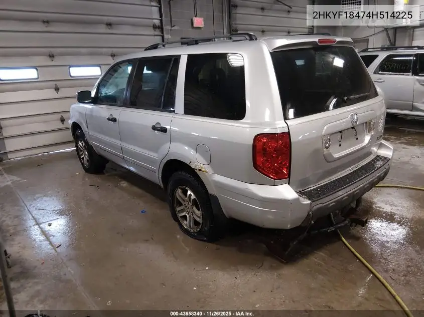 2HKYF18474H514225 2004 Honda Pilot Ex