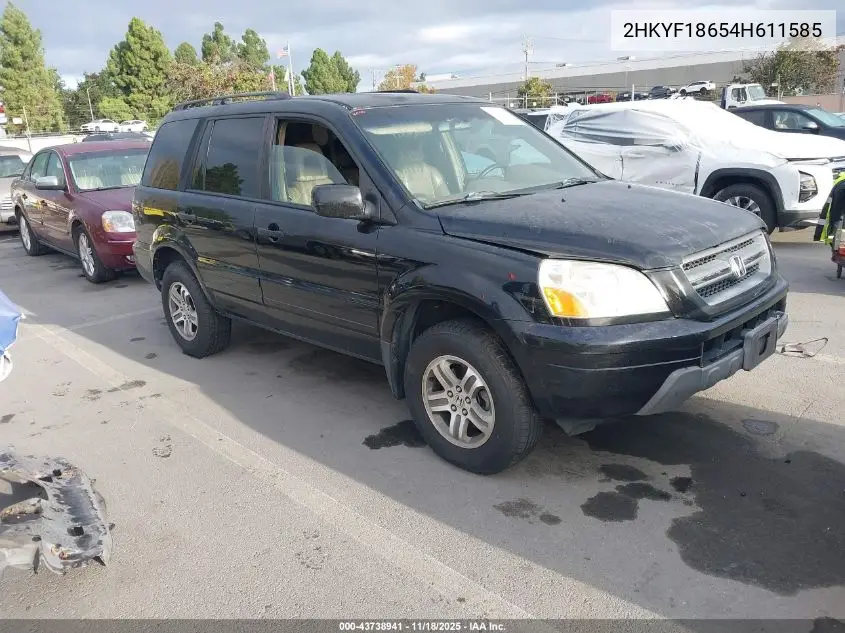2HKYF18654H611585 2004 Honda Pilot Ex-L