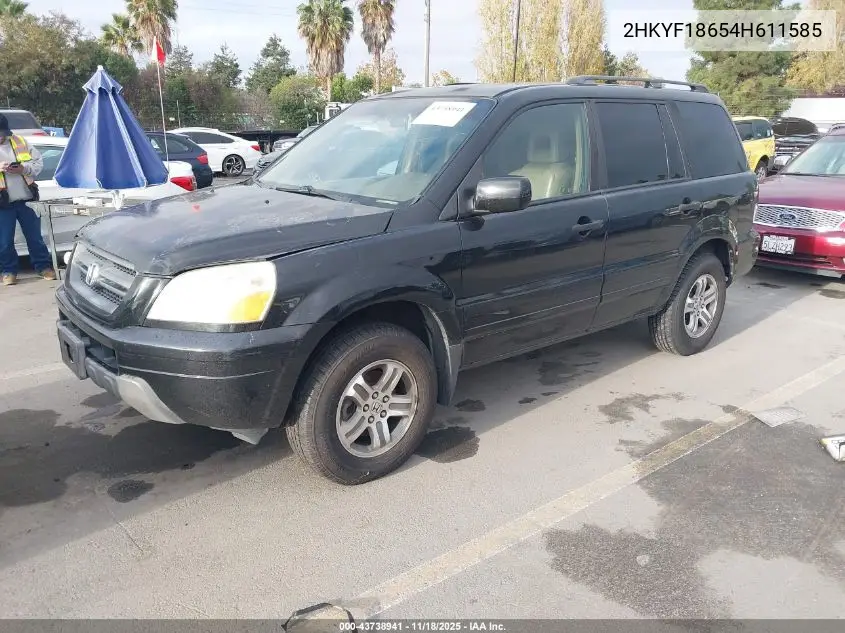 2HKYF18654H611585 2004 Honda Pilot Ex-L