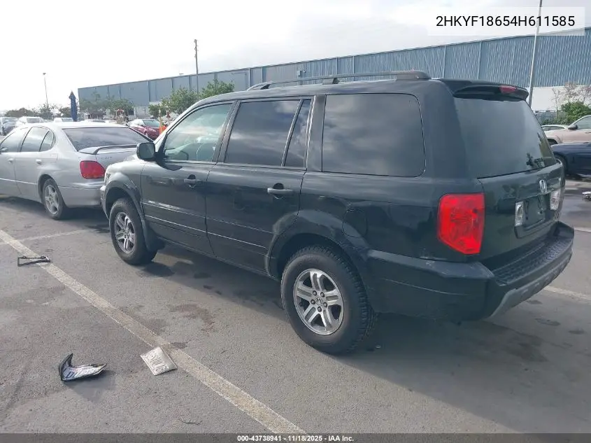 2HKYF18654H611585 2004 Honda Pilot Ex-L
