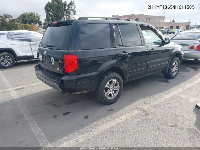 2HKYF18654H611585 2004 Honda Pilot Ex-L