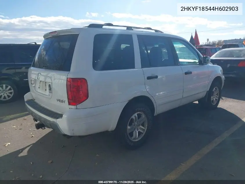 2HKYF18544H602903 2004 Honda Pilot Ex-L