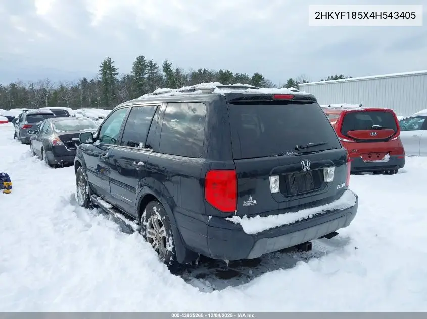 2HKYF185X4H543405 2004 Honda Pilot Ex-L
