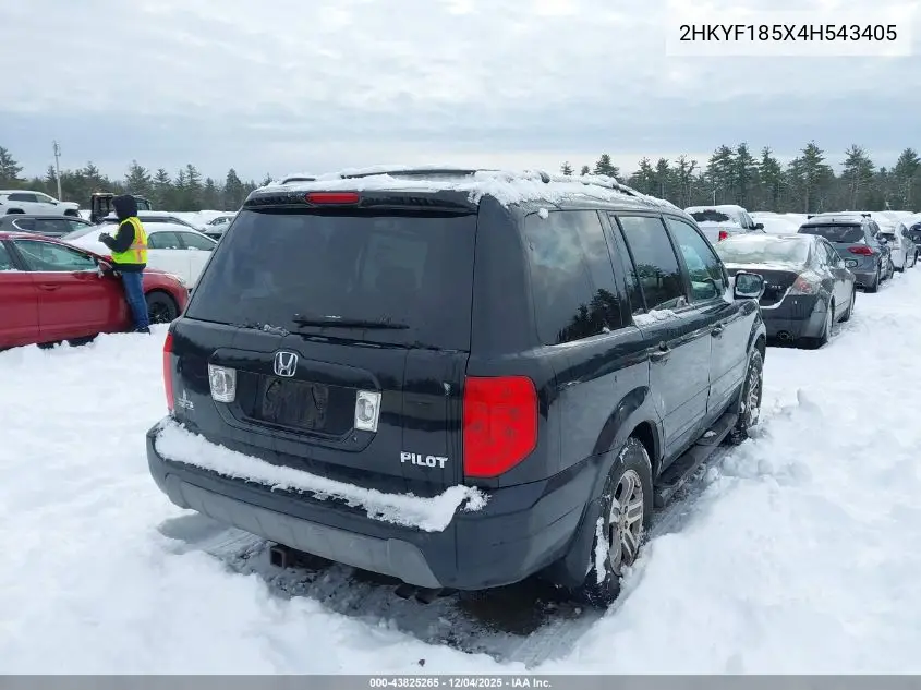 2HKYF185X4H543405 2004 Honda Pilot Ex-L