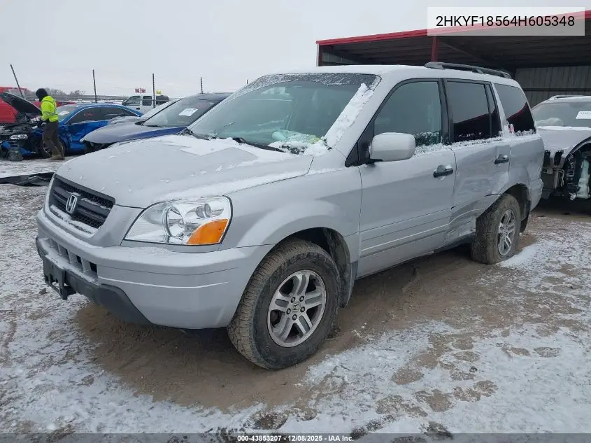 2HKYF18564H605348 2004 Honda Pilot Ex-L