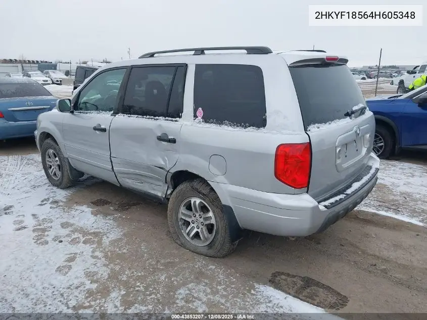 2HKYF18564H605348 2004 Honda Pilot Ex-L