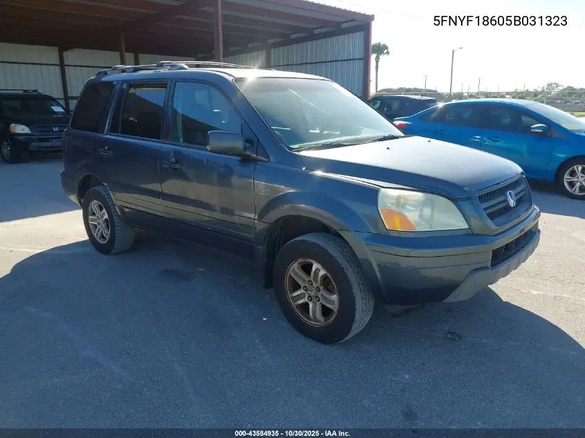 5FNYF18605B031323 2005 Honda Pilot Ex-L