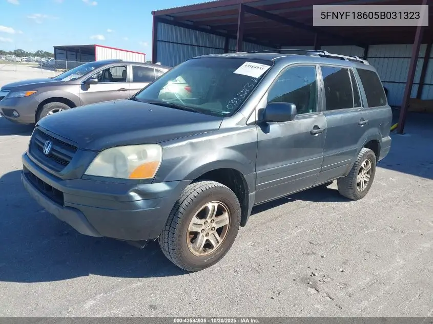 5FNYF18605B031323 2005 Honda Pilot Ex-L