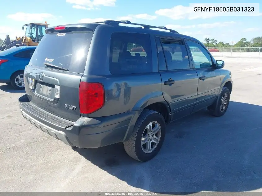 5FNYF18605B031323 2005 Honda Pilot Ex-L