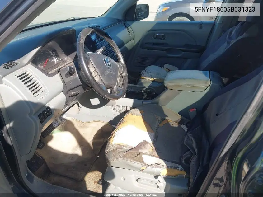 5FNYF18605B031323 2005 Honda Pilot Ex-L