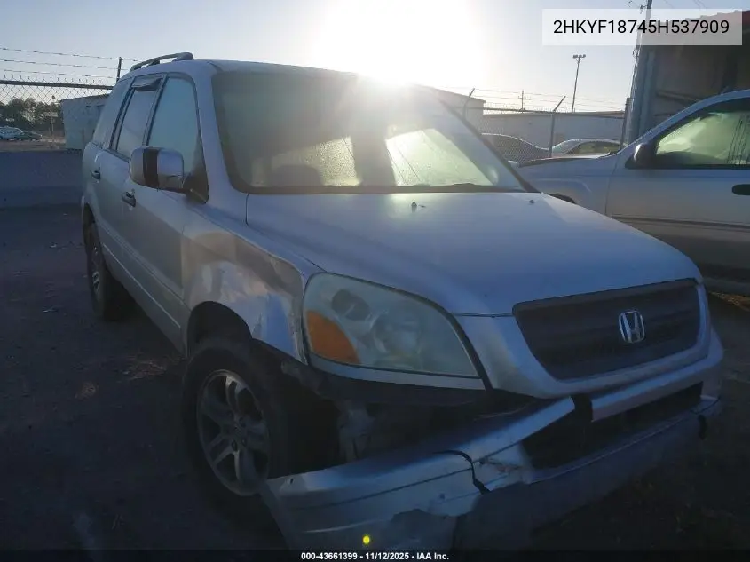 2HKYF18745H537909 2005 Honda Pilot Ex-L