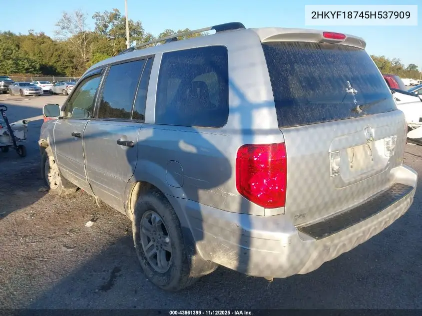 2HKYF18745H537909 2005 Honda Pilot Ex-L
