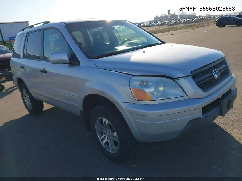5FNYF18555B028683 2005 Honda Pilot Ex-L