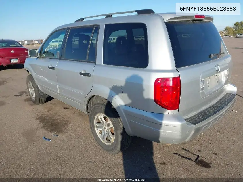 5FNYF18555B028683 2005 Honda Pilot Ex-L