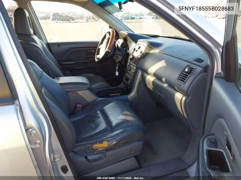 5FNYF18555B028683 2005 Honda Pilot Ex-L